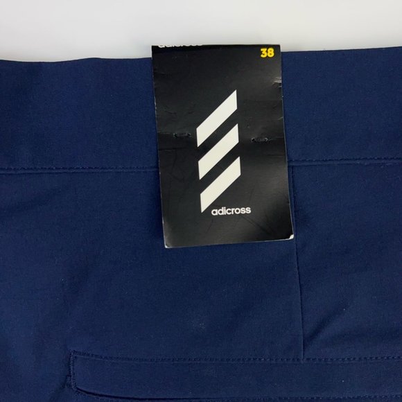 Adidas Mens Adicross Golf Shorts Navy Blue Flat Front Stretch Nylon Blend 38 New - Picture 11 of 12